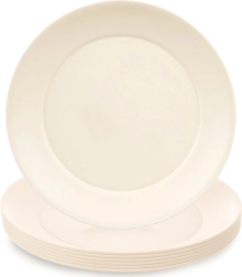 Assiettes à dessert en plastique Sandy, crème, 20,5 cm, 6 pcs