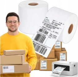 Thermal self-adhesive labels 100 × 150 mm, white, 500 labels per roll, perforated