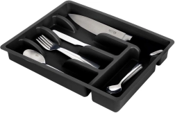 Organizzatore nero per posate da cassetto 36 × 25,5 cm