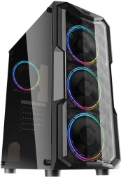 case per computer Darkflash Aquarius Acrylic nero, midi tower con vetro temperato