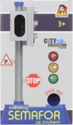 Traffic light with signs for kids 24 × 14 cm with light effects