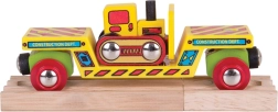 Bigjigs Rail wagon with bulldozer and 2 tracks