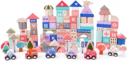 Blocchi educativi in legno città con base 115 pz ECOTOYS