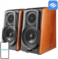 Enceintes bibliothèque EDIFIER S1000W 2.0 avec Wi‑Fi et Bluetooth, marron