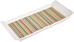 Plateau de service rectangulaire 29,5 × 13 cm à rayures colorées