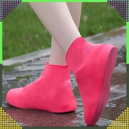 Copriscarpe in silicone impermeabili S – coperture protettive antiscivolo per la pioggia, rosa