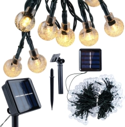 Solárny záhradný svetelný reťaz 10 m, 100 LED, teplá biela