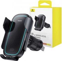 Supporto auto wireless con ricarica rapida 15W Baseus MilkyWay Pro nero