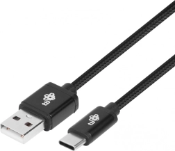 USB kabel USB-C 3 m črn pleten