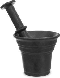 Gusseisen-Mörser für Gewürze, schwarz