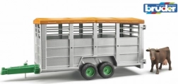 Bruder animal transport trailer with cow 1:16