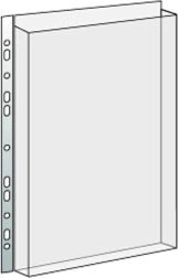 Pochette transparente pour catalogues avec euro-perforation A4, 180 microns, 240 × 310 × 20 mm