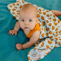 Tommy Lise Muslin Diapers Blue Leopard Set of 2