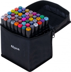 Pennarelli ad alcool a doppia punta in astuccio con supporto – 48