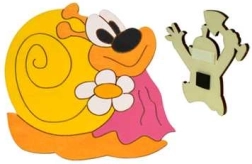 Wooden Decorative Magnet Snail