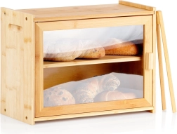 Bambusova dvoetažna kutija za kruh s kliještima 40 × 20 × 31 cm