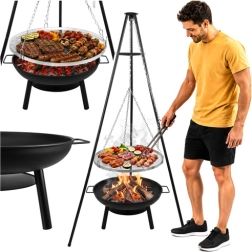 Kaminer garden tripod grill with fire bowl and hanging grate 58 cm