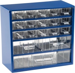 Organizer in metallo con cassetti TOKOZ, 30,5 × 28 × 15,5 cm, blu