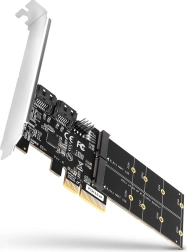 PCIe kontroler AXAGON s 2× SATA 6G a 2× interními sloty M.2 B‑key SATA, SP & LP