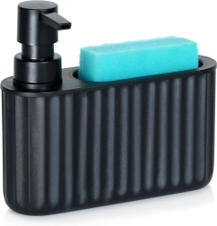 Dish Soap Dispenser with Sponge Holder, Black 400 ml