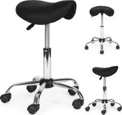 Sgabello ergonomico girevole con sella, nero MODERNHOME