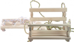 Altalena sospesa in legno per bambini, naturale