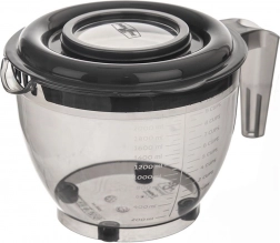 Mixing bowl with lid and measuring scale 2.5 l, grey