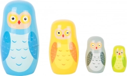 Famiglia di gufi Matrioska small foot – gufetti in legno da impilare