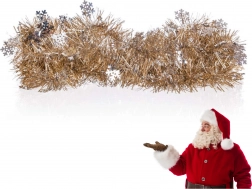 Świąteczny łańcuch 2 m srebrno‑szampański HOME DECOR