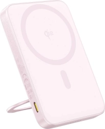 Baseus PicoGo Qi2 Power Bank 5000 mAh with Stand, 20 W, Pink