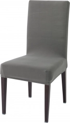 Elastic chair seat covers, grey – set of 8