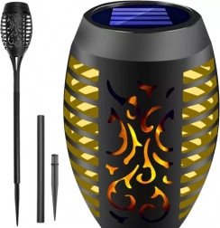 Solarna ogrodowa pochodnia LED z efektem płomienia