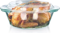 Glazen hittebestendige schaal met deksel 1 l + 270 ml