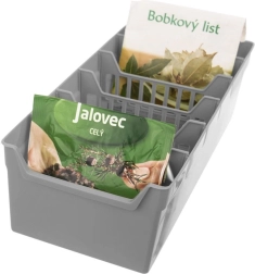 Kuchyňský organizer na koření, šedý, 30 × 13 × 8 cm