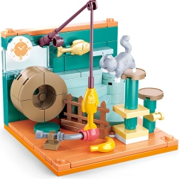 Sluban Mini Construction Coin de Pêche avec Chat