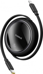 Vlečni polnilni kabel Baseus Free2Pull USB‑C na Lightning 20 W 1 m črn