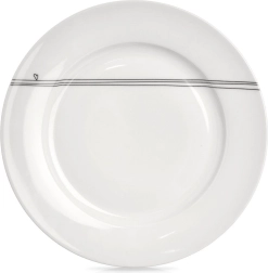 Porcelæn fladt hvidt tallerken med hjertemotiv 27 cm