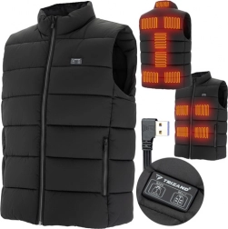 Heated Vest TRIZAND XL with USB, 11 Heating Zones, Unisex, Black