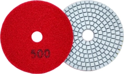 Set de 10 disques diamantés de polissage 80 mm pour grès et carrelage, à sec et à l’eau, velcro, grain 500