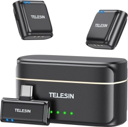 Telesin Wireless Lavalier Microphone with USB‑C Receiver and Power Bank
