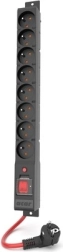 Multipresa con protezione da sovratensione Acar R8 Power, 8× 230 V, 1,5 m, nera, 16 A