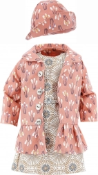 Puppenkleidung für 48 cm – Set aus Mantel, Kleidchen und Hütchen PETITCOLLIN