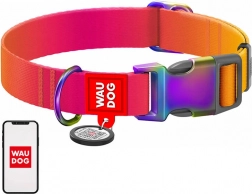 Najlonska ovratnica za pse z QR-kodo WAUDOG, oranžna