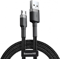 Baseus Cafule kabel micro USB 2 m, opletený šedo‑černý