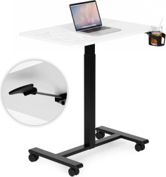 Mobilna višinsko nastavljiva miza 70 × 48 cm z držalom za pijače modernhome