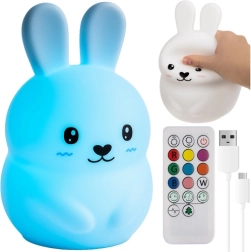 Izoxis children's LED RGB night light rabbit with remote control