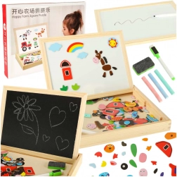 Lavagna Magnetica e a Gesso con Puzzle