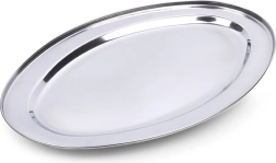 Oval stainless steel serving tray 34 × 21.5 cm