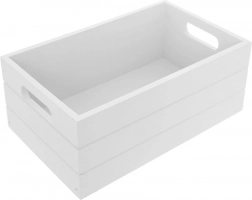 Caisse de rangement en bois 26 × 16 × 11 cm, blanche