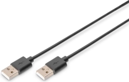 Povezni USB 2.0 kabel USB-A na USB-A, crni, 1 m